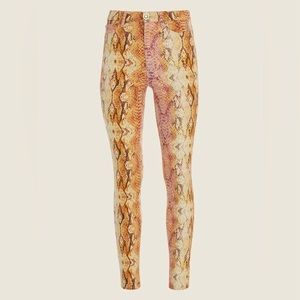 Marciano Snakeskin Stiletto No. 97 Skinny Jean in Sonora skin pink orange